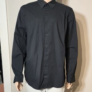 Express Black Casual Button Down Shirt Classic Fit